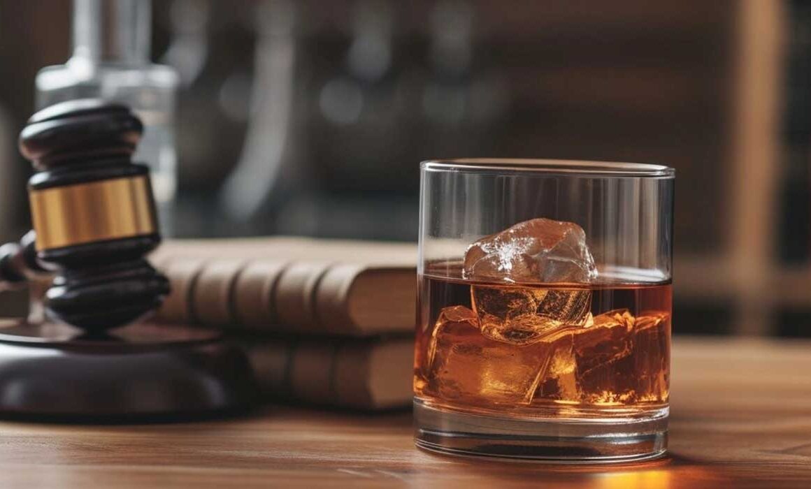 whiskey-in-glass-on-office-desk-by-gavel-showing-dui-lawyers-in-jacksonville-that-handle-motorcycle-duis