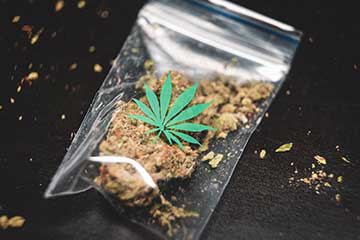 weed-in-bag-with--leaf-symbol-on-outside-representing-needing-a-drug-crime-attorney-in-jacksonville